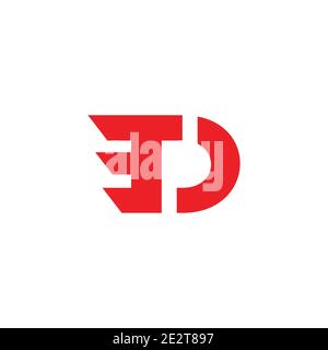 abstract letter td simple motion geometric line logo vector Stock Vector