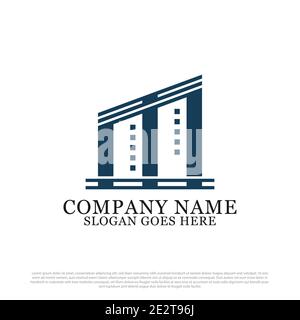 flat design of M initial building logo design idea, best for simple real estate logo idea Stock Vector