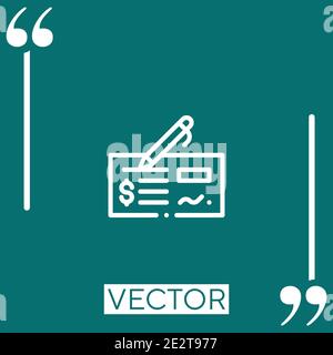 cheque vector icon Linear icon. Editable stroke line Stock Vector