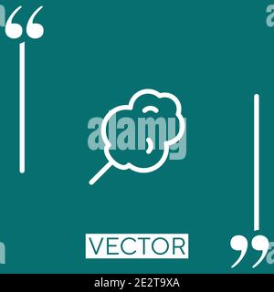 inclined cotton candy Linear icon. Editable stroke line Stock Vector