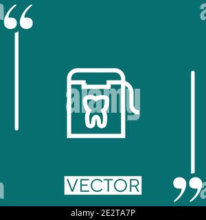 dental floss vector icon Linear icon. Editable stroke line Stock Vector