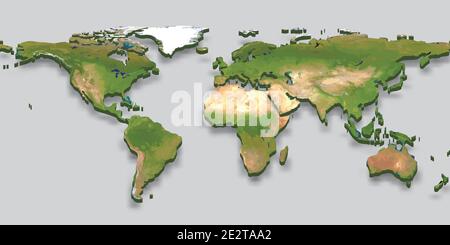 World Map Globe Isolated on white background Stock Vector Image & Art ...