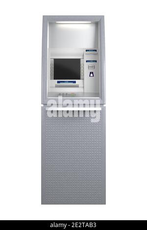Banking concept: ATM on wall background Stock Photo - Alamy