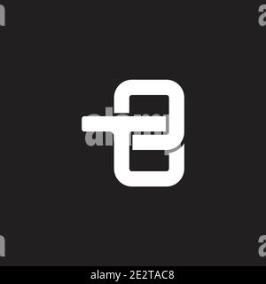 abstract letter te simple linked geometric flat logo vector Stock Vector