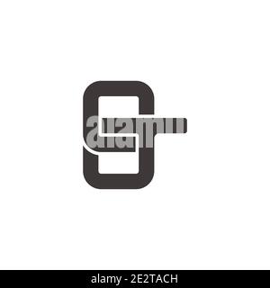 abstract letter Tg simple linked geometric flat logo vector Stock Vector
