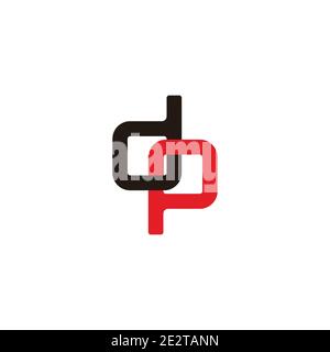 letter dp linked overlapping colorful symbol vector Stock Vector