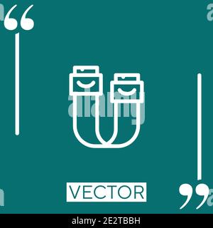 sata vector icon Linear icon. Editable stroke line Stock Vector