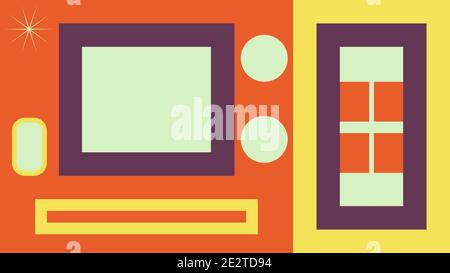 An abstract retro block layout background image. Stock Vector