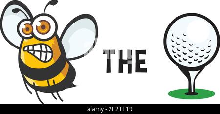 Honey bee the ball mascot logo Design Stock Vector