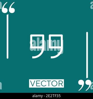 quote vector icon Linear icon. Editable stroke line Stock Vector