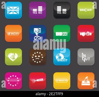 Brexit, icon set for web Stock Vector