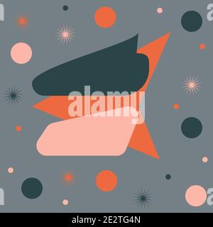 An abstract mid century modern style background image. Stock Vector