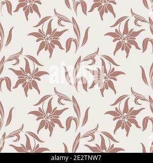 Edelweiss. Botanical pattern with edelweiss flowers. Pattern based on the logo. Stock Vector