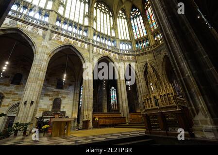 Particulars inside the St. Vitus Cathedral Stock Photo