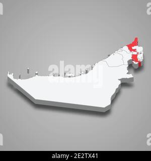 3d isometric map of Ras Al Khaimah is a Emirate of United Arab Emirates ...