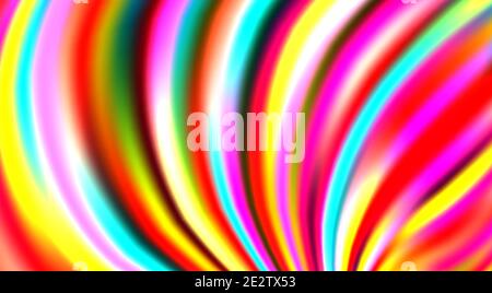 Abstract bright colorful striped background with blurred multicolor stripes. Vibrant vector graphic pattern Stock Vector