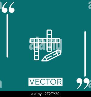 crossword Linear icon. Editable stroke line Stock Vector