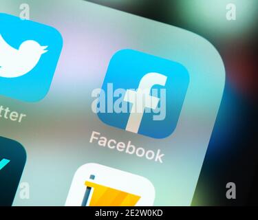 Facebook app icon on iPhone screen - USA Stock Photo - Alamy