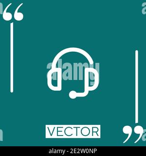 headset Linear icon. Editable stroke line Stock Vector
