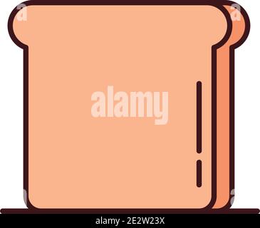 breakfast slice bread food line and fill style vector illustration Stock Vector