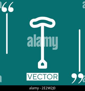 walking stick vector icon Linear icon. Editable stroked line Stock Vector