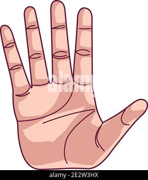hand human stop isolated icon vector illustration design Stock Vector