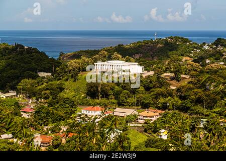 View from Richmond Hill prison to Saint George's, capital city of Grenada Stock Photo