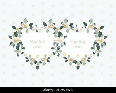 Invitation to a wedding or engagement with edelweiss flowers in the form of two hearts Stock Vector