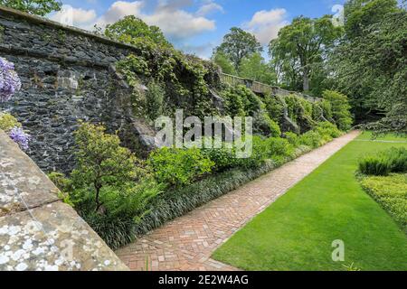 Terracing at Bodnant Gardens, Spring, (May), Tal-y-Cafn, Conwy, Wales, UK Stock Photo