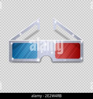 3D glasses on a transparent background. Vector illustration. EPS 10 Stock Vector