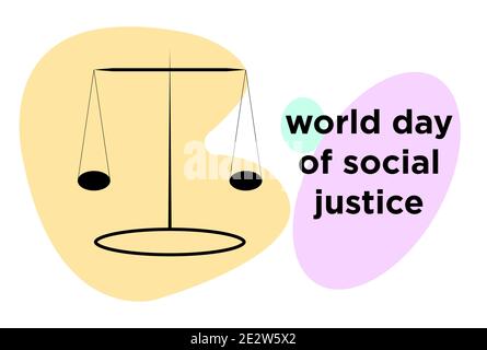 World Social Justice Day flat design vector illustration Stock Vector