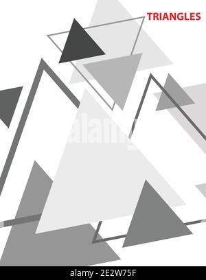 Simple black and white geometric pattern of triangles. Vector graphic Stock Vector