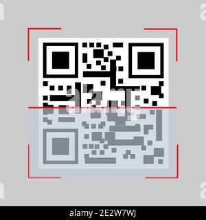 WebScan QR code to smartphone with app for payment everything.  Stock Vector