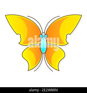 Vector butterfly abstract logo Vector line art illustration coloring Stock Vector