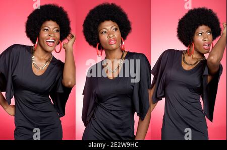 Collage portrait of african american model posing Stock Photo