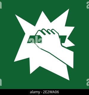 In emergency breake glass Stock Vector