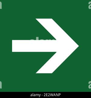 Emergency exit sign symbol right iso 7010 green vector Stock Vector