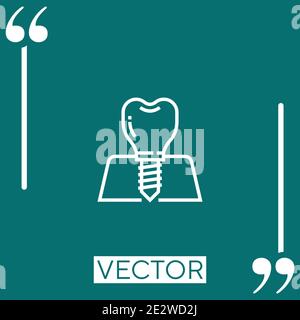 implants vector icon Linear icon. Editable stroke line Stock Vector