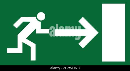 Emergency exit sign right vector green Stock Vector