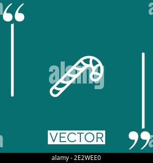 inclined candy cane vector icon Linear icon. Editable stroke line Stock Vector