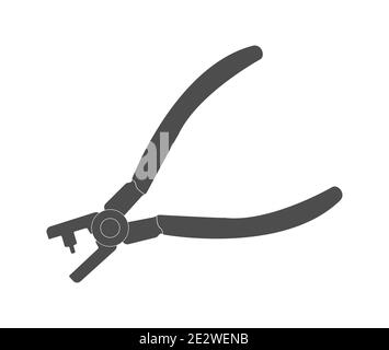 Hole punch icon. Hand tool for punching holes. Flat style Stock Vector