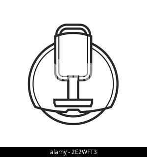 Electrical solowheel icon, one wheel monocycle outline, monowheel for sigle ride, vector Stock Vector