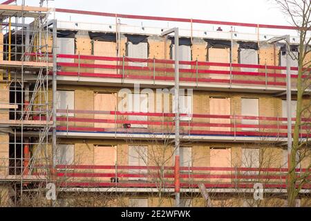 Closeup of scaffolding of a building under construction Stock Photo
