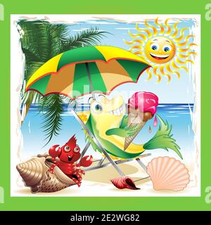 tour in the beach Stock Vector