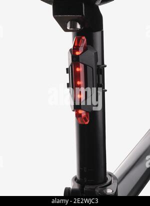 Rear bicycle light on white background Stock Photo