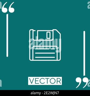 diskette vector icon Linear icon. Editable stroke line Stock Vector