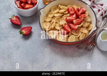 Mini pancake cereal Stock Photo by arina-habich