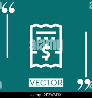 ticket vector icon Linear icon. Editable stroked line Stock Vector
