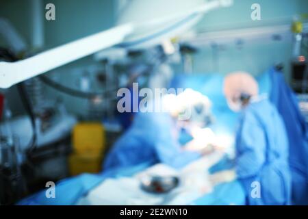 Medical work in the ICU, unfocused background. Stock Photo