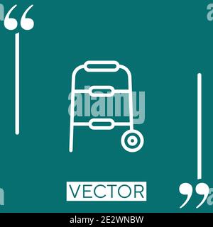 walker vector icon Linear icon. Editable stroke line Stock Vector